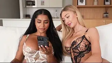 We fucked a random guy from tinder and he made us squirt so much! – Yasmina Khan – Frances Bentley