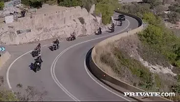 Amber Kawai, Nata Gold and Alice Ross; horny bikers in a savage orgy.