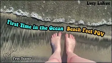 “First Time in the Ocean Beach Feet POV”