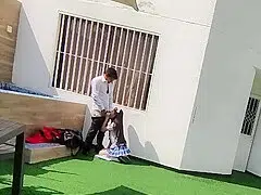 Young School Boys Have Sex On The School Terrace And Are Caught On A Security