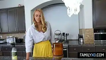 Blonde milf step-mommy with big tits likes to take stepson’s cock in her pussy