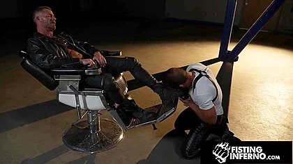 Hairy Man Barber Bred By Leather Stepdad – Tryp Bates, Greg Dixxon