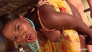 Hot Black Chick Gets Her Pussy Stuffed With A White Cock