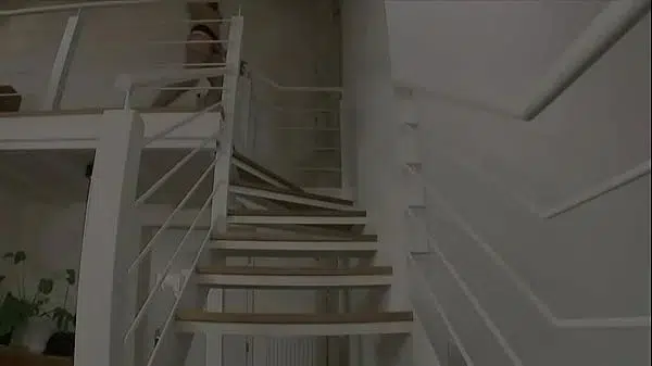 Hot Blonde in Spike Heels Gets Banged on the Stairs SQF
