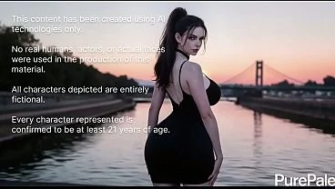 I cornered this сute girl under the bridge on the waterfront and fucked her tight pussy hard in the sunset [Ai]