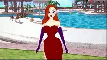 Jessica Rabbit bikini blowjob | Full & Pov version on Sheer & PTRN: Fantasyking3