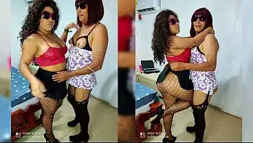 Marilyn Ponce (mature sissy) is anally fucked with a large dildo by his girlfriend. The busty, big ass young woman tears her boyfriend’s ass apart. Busted ass