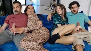 My Stepmom and My Girlfriend Join Pussies To Make My Stepdad and I Fail No Nut November!