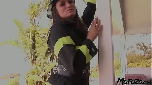 MOFOZO.com – Brunette Firefighter Is Getting Her Tight Pussy Fucked