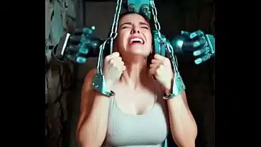 Ai montage of women handcuffed tickled shackled and chained up in dungeons