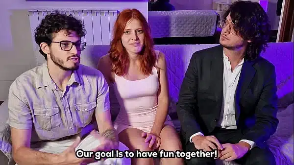 An innocent girl goes to a porn casting and finds herself with two cocks in her throat  – english subtitles