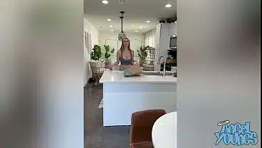 Delivery Guys Gets Lucky and Fucks Huge Titty Blonde Customer – Angel Youngs –