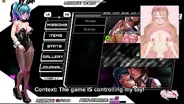 Hentai Game Fucks Succubus Nurse VTuber Cumming to Third Crisis Neon Nights Lesbian Massage Chair Public Masturbation