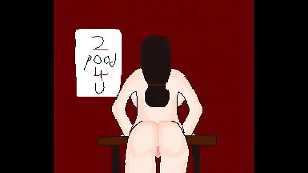 Pixel Girl gets railed on top of table with cumshot and audio