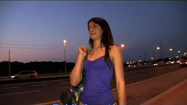 Public Agent I film my cum dripping from her pussy