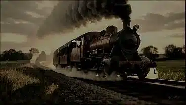 Ranger Dan and Betsy Ann meet on the train in a fateful AI encounter. AI Generated at DYOP