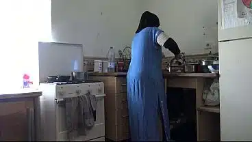 Real Arab Cuckold Wife Lets Horny Stepson Fuck Her In The Kitchen