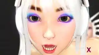 Sci-fi anal sex! Super hot college girl sluts & gets ass fucked by 3d busty dickgirl
