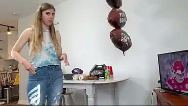 Super Bowl Sunday Blowjob From Cheerleader Winter Flynn