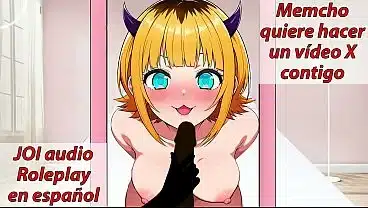 Memcho quiere grabar contigo. ¡No te corras hasta que ella te lo pida! JOI voz española.