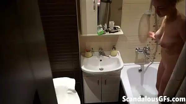 My naked girlfriend washing up in the bathroom is exactly what you need to stroke one out