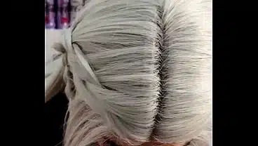 Submissive Sloppy Deepthroat in White Wig & Blue Contacts – Debora Swallowing Wellington’s Thick Cock   Slow Stretching