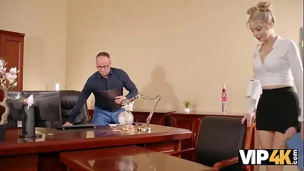 VIP4K. Hot Czech slut came to the interview and was fucked on the table. Hot sex with Naomi Love