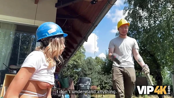 VIP4K. Hunter seduced a handywoman, her boyfriend caught them. Hot sex with Fanta Sie