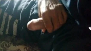 Desi indian big cock handjob on bed